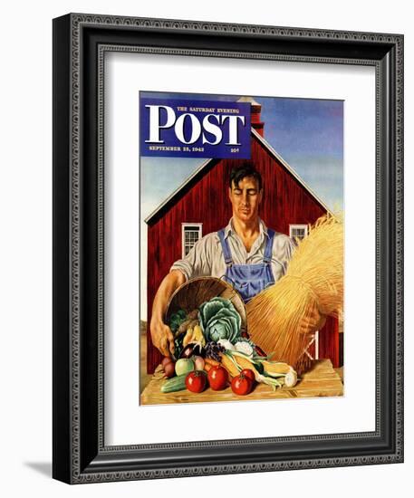 "Fall Bounty," Saturday Evening Post Cover, September 25, 1943-John Atherton-Framed Giclee Print