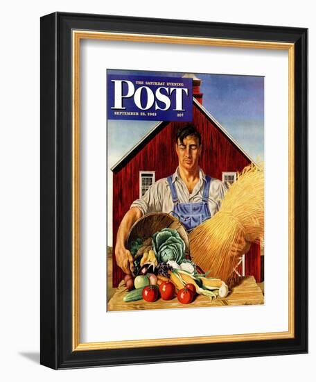 "Fall Bounty," Saturday Evening Post Cover, September 25, 1943-John Atherton-Framed Giclee Print