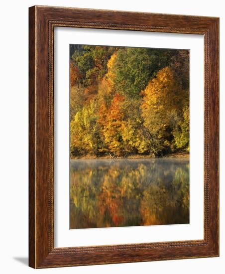 Fall color along the New River, Appalachian Mountains, Jefferson National Forest, Virginia, USA-Charles Gurche-Framed Photographic Print