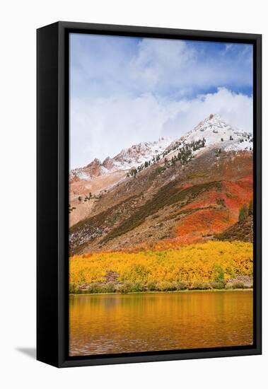 Fall color and early snow at North Lake, Inyo National Forest, Sierra Nevada Mountains, California-Russ Bishop-Framed Premier Image Canvas