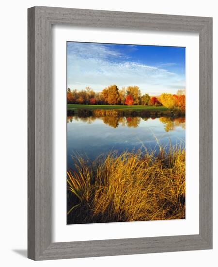 Fall Color and Reflection in the Yakima Arboretum, Yakima, Washington, Usa-Richard Duval-Framed Photographic Print