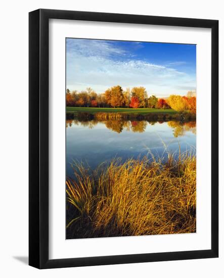 Fall Color and Reflection in the Yakima Arboretum, Yakima, Washington, Usa-Richard Duval-Framed Photographic Print