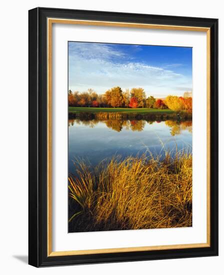 Fall Color and Reflection in the Yakima Arboretum, Yakima, Washington, Usa-Richard Duval-Framed Photographic Print