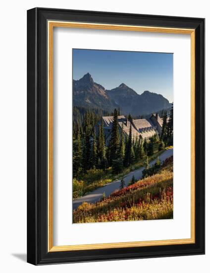 Fall color at the Paradise Inn in Mount Rainier National Park, Washington State, USA-Chuck Haney-Framed Photographic Print