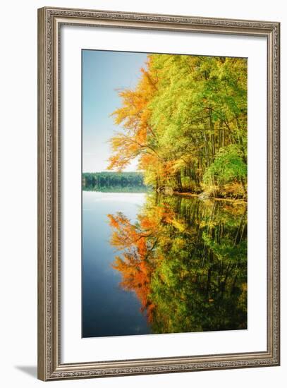 Fall Color Reflections ay Holderness New Hampshire, New England-Vincent James-Framed Photographic Print