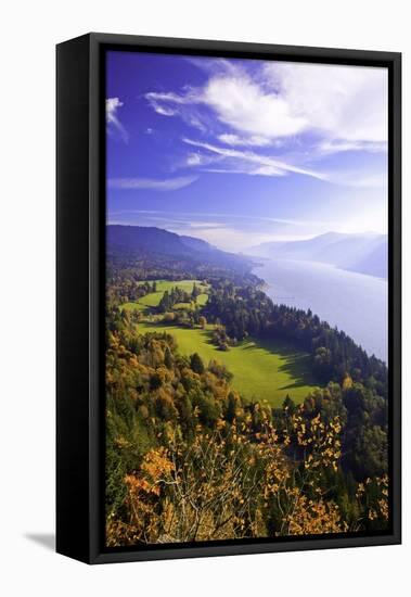 Fall Colors Add Beauty to Cape Horn, Columbia River Gorge National Scenic Area, Washington State-Craig Tuttle-Framed Premier Image Canvas