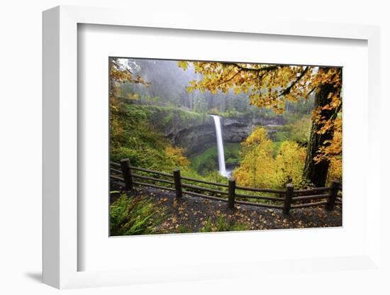 Fall Colors Add Beauty to South Silver Falls, Silver Falls State Park, Oregon-Craig Tuttle-Framed Photographic Print