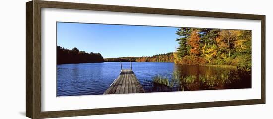 Fall Colors Along a New England Lake, Goshen, Hampshire County, Massachusetts, USA-null-Framed Photographic Print