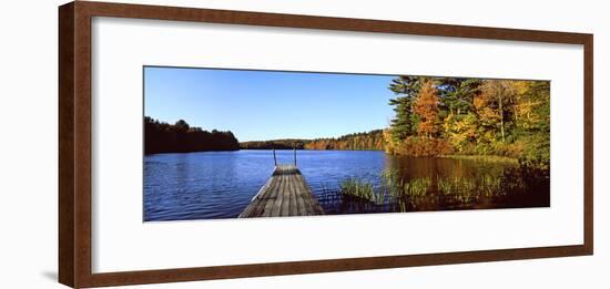 Fall Colors Along a New England Lake, Goshen, Hampshire County, Massachusetts, USA-null-Framed Photographic Print