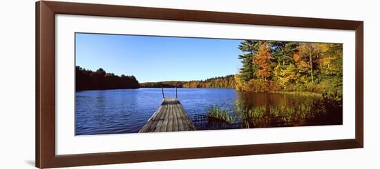 Fall Colors Along a New England Lake, Goshen, Hampshire County, Massachusetts, USA-null-Framed Photographic Print