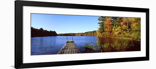 Fall Colors Along a New England Lake, Goshen, Hampshire County, Massachusetts, USA-null-Framed Photographic Print