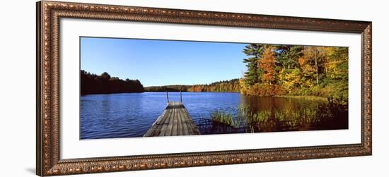 Fall Colors Along a New England Lake, Goshen, Hampshire County, Massachusetts, USA-null-Framed Photographic Print