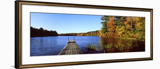 Fall Colors Along a New England Lake, Goshen, Hampshire County, Massachusetts, USA-null-Framed Photographic Print