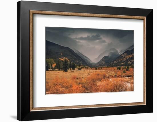 Fall colors in rain clouds-Belinda Shi-Framed Photographic Print