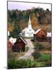 Fall Colors in Small Town with Church and Barns, Waits River, Vermont, USA-Bill Bachmann-Mounted Photographic Print