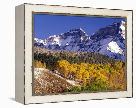 Fall Colors on Aspen Trees, Maroon Bells, Snowmass Wilderness, Colorado, USA-Gavriel Jecan-Framed Premier Image Canvas