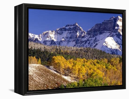 Fall Colors on Aspen Trees, Maroon Bells, Snowmass Wilderness, Colorado, USA-Gavriel Jecan-Framed Premier Image Canvas