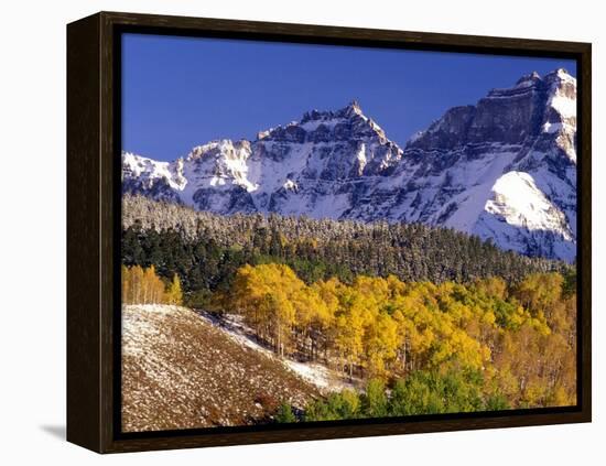 Fall Colors on Aspen Trees, Maroon Bells, Snowmass Wilderness, Colorado, USA-Gavriel Jecan-Framed Premier Image Canvas