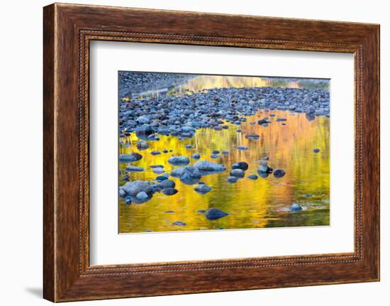 Fall Colors Reflect in the Saco River, New Hampshire. White Mountains-Jerry & Marcy Monkman-Framed Photographic Print