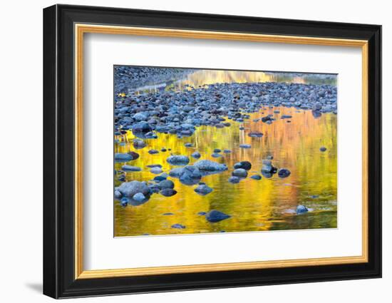 Fall Colors Reflect in the Saco River, New Hampshire. White Mountains-Jerry & Marcy Monkman-Framed Photographic Print