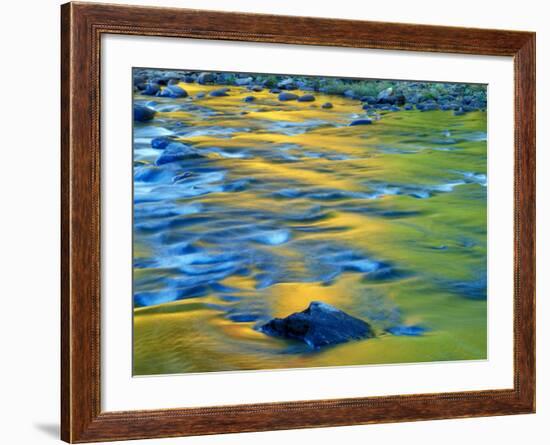 Fall Colors Reflect in the West River, Jamaica State Park, Vermont, USA-Jerry & Marcy Monkman-Framed Photographic Print