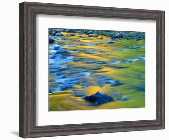 Fall Colors Reflect in the West River, Jamaica State Park, Vermont, USA-Jerry & Marcy Monkman-Framed Photographic Print