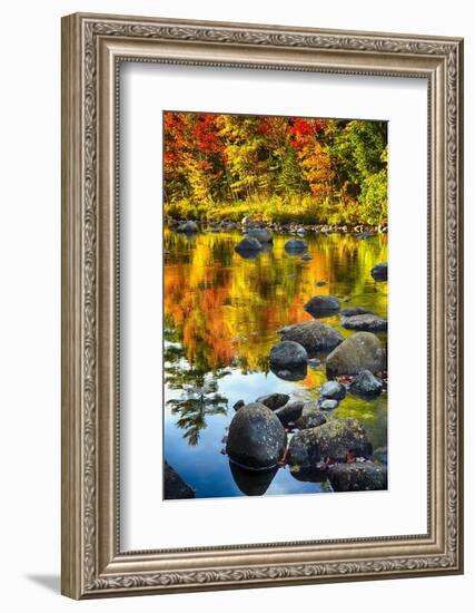 Fall Colors Reflected in a River-George Oze-Framed Photographic Print