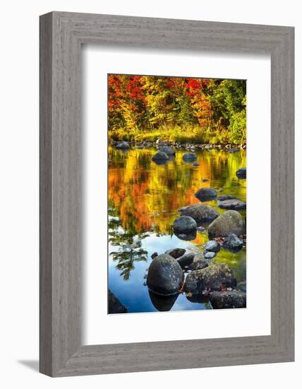 Fall Colors Reflected in a River-George Oze-Framed Photographic Print