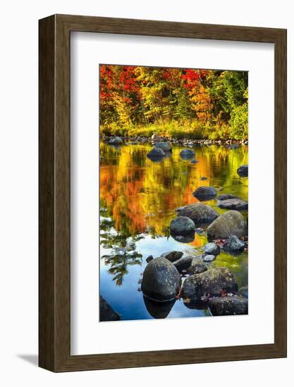 Fall Colors Reflected in a River-George Oze-Framed Photographic Print