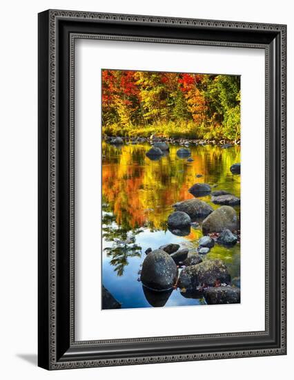Fall Colors Reflected in a River-George Oze-Framed Photographic Print