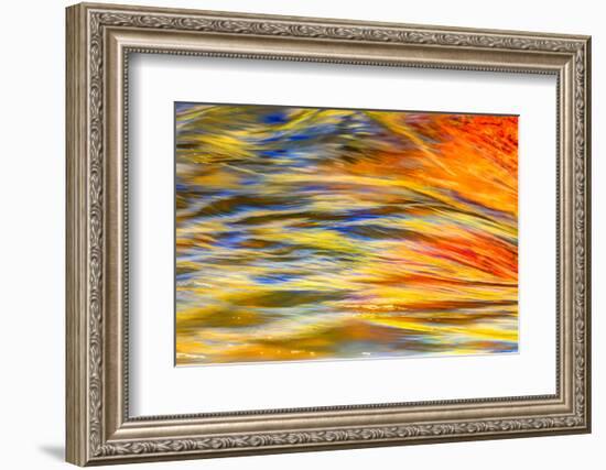 Fall colors reflected in motion blurred view of the Lower Deschutes River, Central Oregon, USA-Stuart Westmorland-Framed Photographic Print