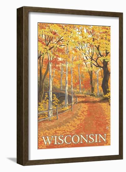 Fall Colors Scene - Wisconsin-Lantern Press-Framed Art Print