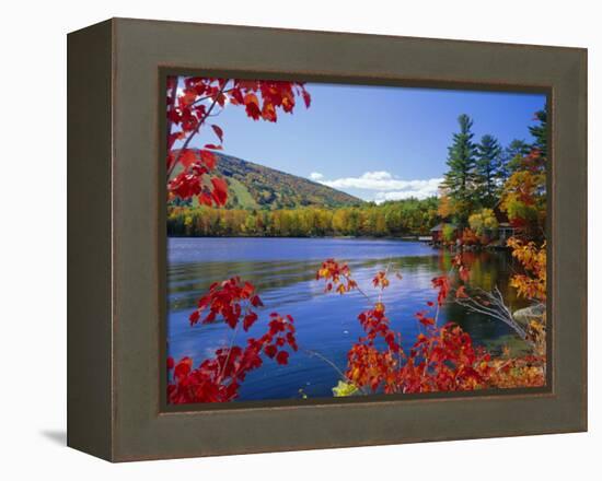 Fall Colours, Moose Pond, with Mount Pleasant in the Background, Maine, New England, USA-Roy Rainford-Framed Premier Image Canvas