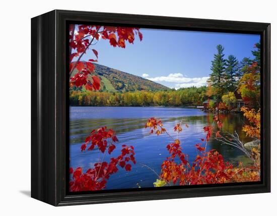 Fall Colours, Moose Pond, with Mount Pleasant in the Background, Maine, New England, USA-Roy Rainford-Framed Premier Image Canvas