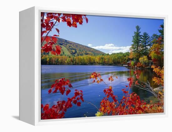 Fall Colours, Moose Pond, with Mount Pleasant in the Background, Maine, New England, USA-Roy Rainford-Framed Premier Image Canvas