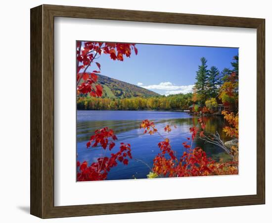 Fall Colours, Moose Pond, with Mount Pleasant in the Background, Maine, New England, USA-Roy Rainford-Framed Photographic Print