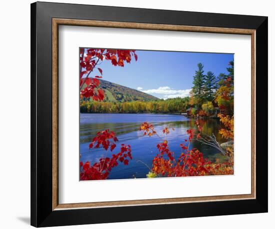 Fall Colours, Moose Pond, with Mount Pleasant in the Background, Maine, New England, USA-Roy Rainford-Framed Photographic Print