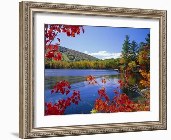 Fall Colours, Moose Pond, with Mount Pleasant in the Background, Maine, New England, USA-Roy Rainford-Framed Photographic Print