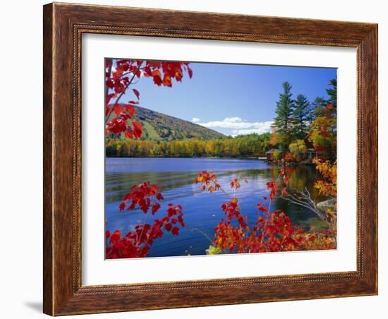 Fall Colours, Moose Pond, with Mount Pleasant in the Background, Maine, New England, USA-Roy Rainford-Framed Photographic Print