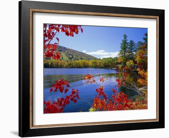 Fall Colours, Moose Pond, with Mount Pleasant in the Background, Maine, New England, USA-Roy Rainford-Framed Photographic Print