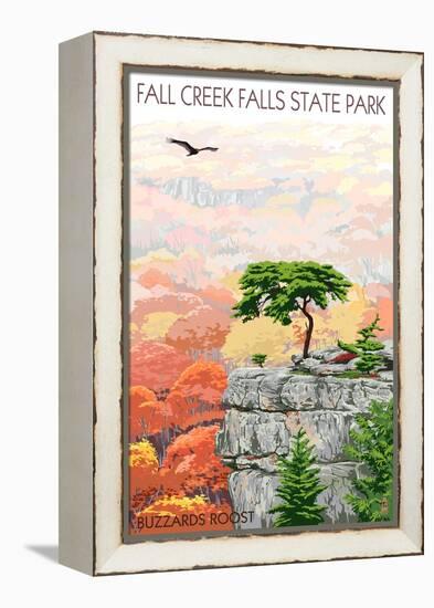 Fall Creek Falls State Park, Tennessee - Buzzards Roost-Lantern Press-Framed Stretched Canvas