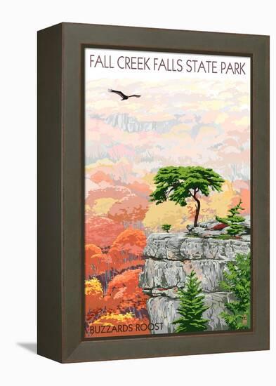 Fall Creek Falls State Park, Tennessee - Buzzards Roost-Lantern Press-Framed Stretched Canvas