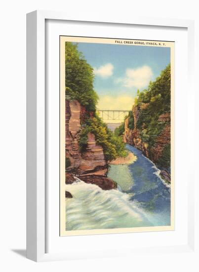 Fall Creek Gorge, Ithaca-null-Framed Art Print