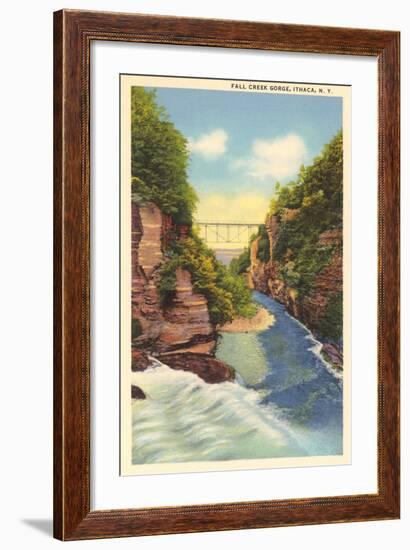 Fall Creek Gorge, Ithaca-null-Framed Art Print