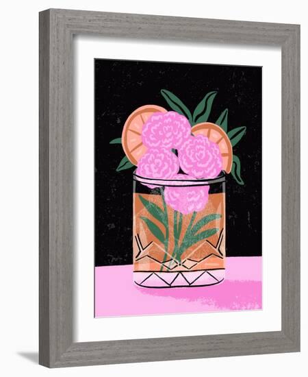 Fall Floral Cocktail-Tara Reed-Framed Premium Giclee Print