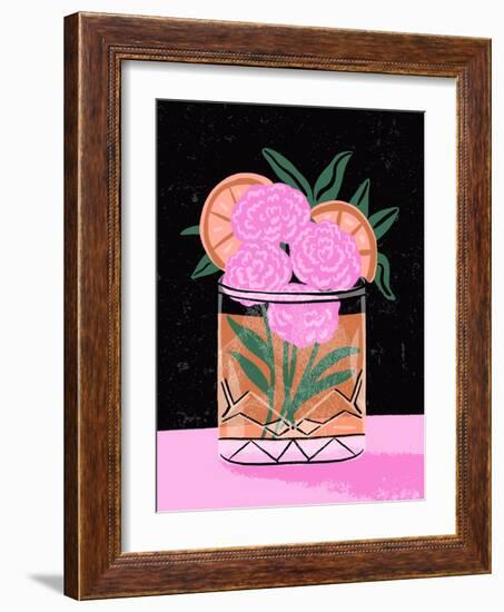 Fall Floral Cocktail-Tara Reed-Framed Premium Giclee Print