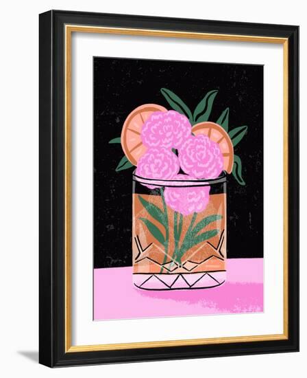 Fall Floral Cocktail-Tara Reed-Framed Premium Giclee Print