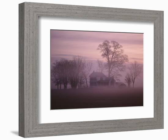 Fall Fog on Suffolk Virginia Farm-Karen Kasmauski-Framed Photographic Print