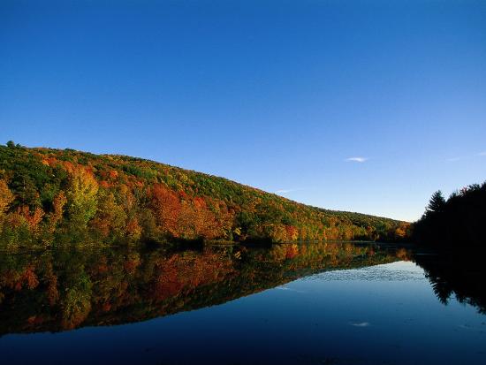 'Fall Foliage and Lake, the Berkshires, MA' Photographic Print - Kindra ...