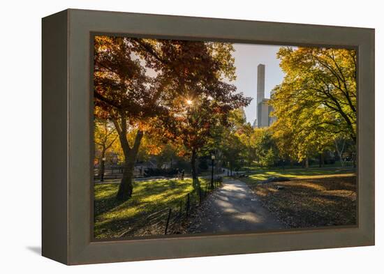 Fall Foliage at Central Park, Manhattan, New York, USA-Stefano Politi Markovina-Framed Premier Image Canvas